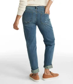 Outlet L.L.Bean "Women's Signature Organic Denim Boyfriend Jeans, Low-Rise Straight-Leg"