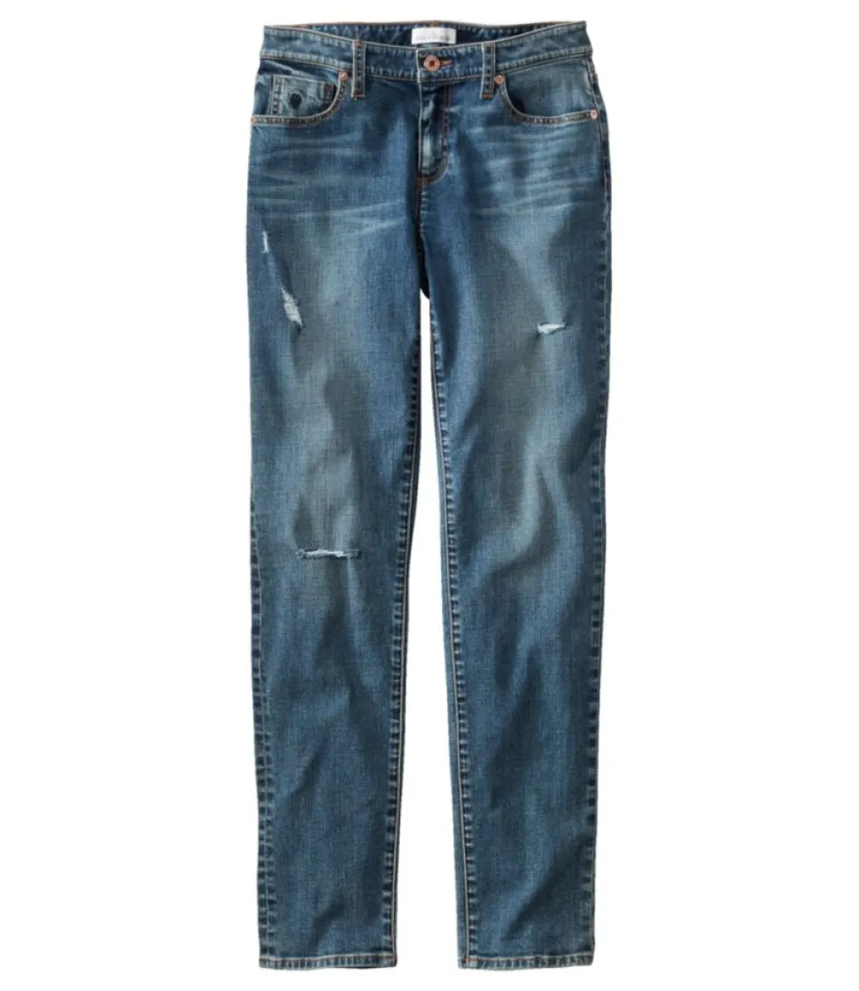 Outlet L.L.Bean "Women's Signature Organic Denim Boyfriend Jeans, Low-Rise Straight-Leg"