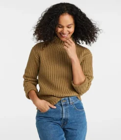 Clearance L.L.Bean "Women's Signature Original Cotton Ribbed Sweater, Mockneck"