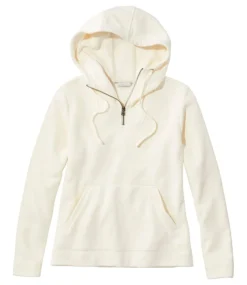 Best Sale L.L.Bean "Women's Signature Quarter-Zip Hooded Sweatshirt" Sailcloth