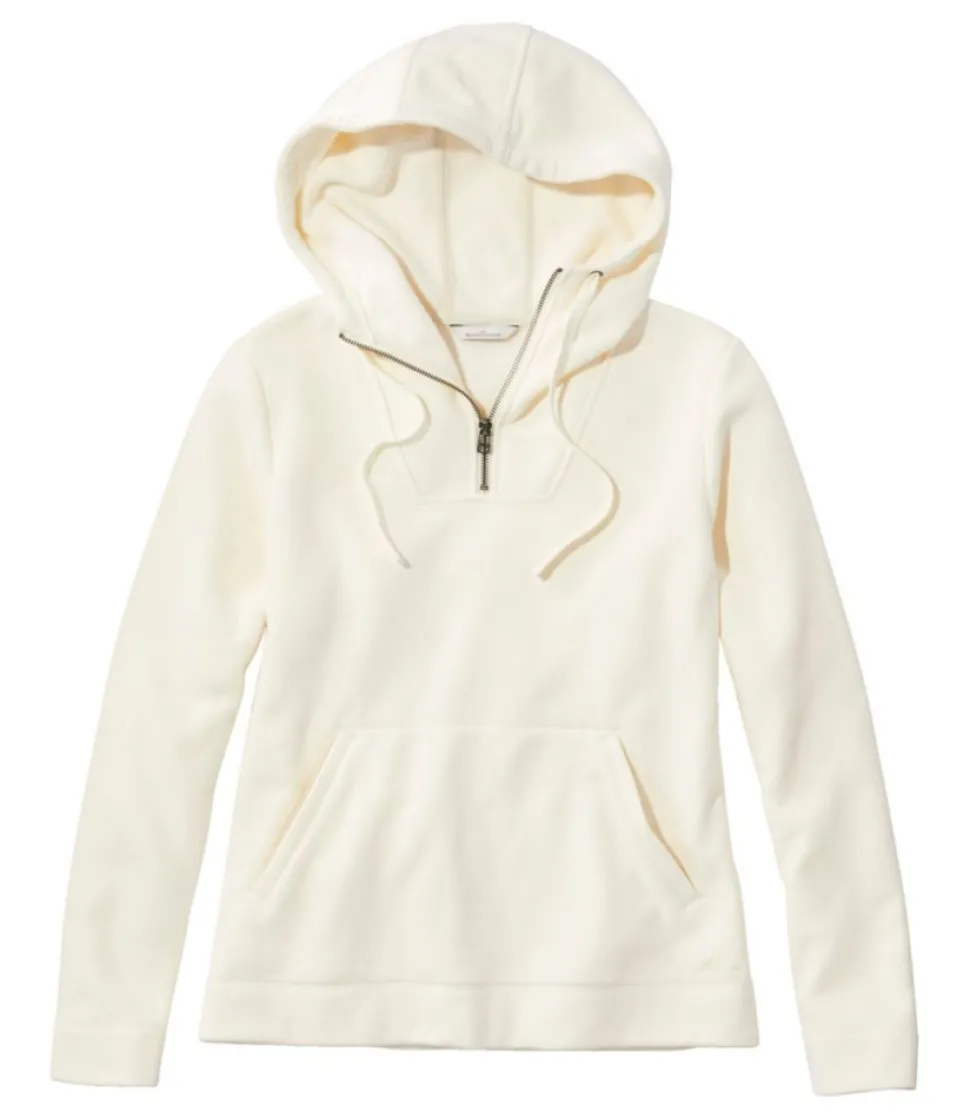Best Sale L.L.Bean "Women's Signature Quarter-Zip Hooded Sweatshirt" Sailcloth
