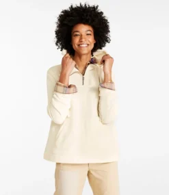 Best Sale L.L.Bean "Women's Signature Quarter-Zip Hooded Sweatshirt" Sailcloth