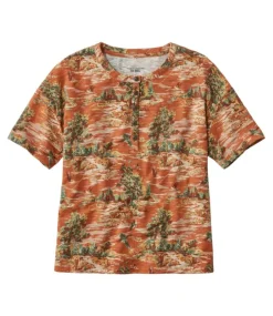 Online L.L.Bean "Women's Signature Slub Tee, Short-Sleeve Henley Novelty"