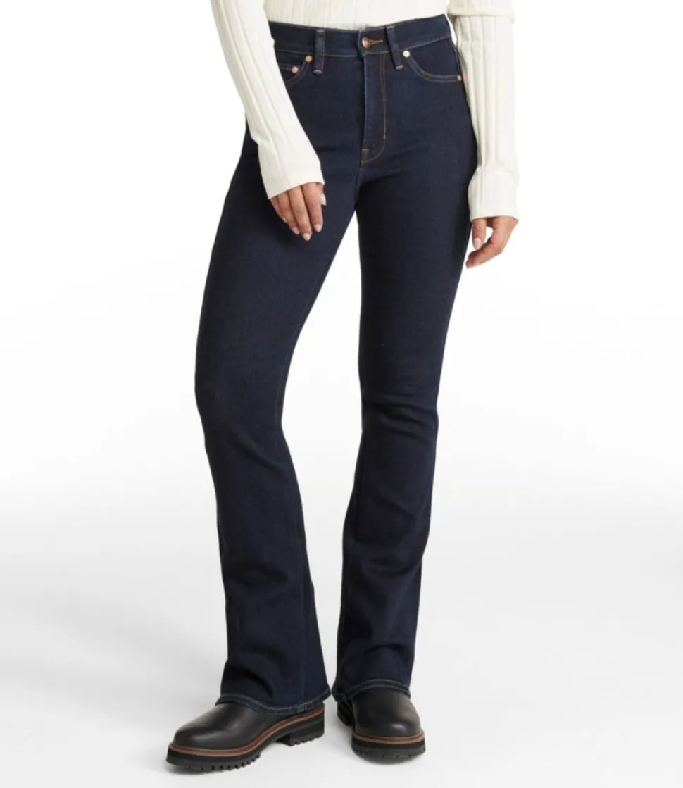 Outlet L.L.Bean "Women's Signature Stretch Jeans, High-Rise Flare" Midnight