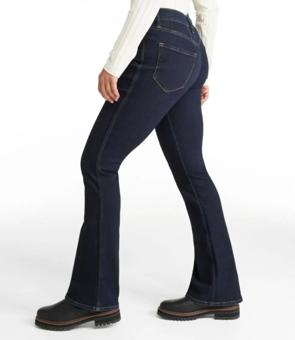 Outlet L.L.Bean "Women's Signature Stretch Jeans, High-Rise Flare" Midnight