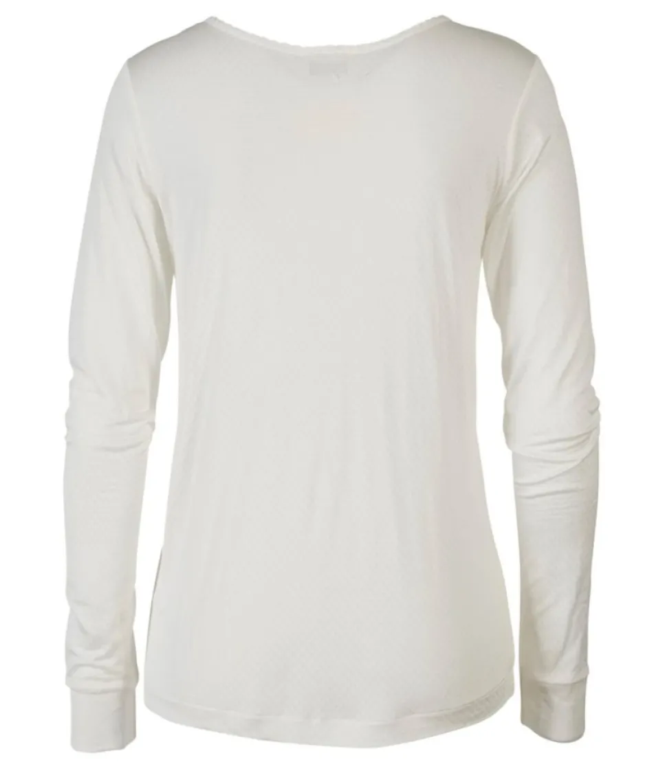 Hot L.L.Bean "Women's Silk Pointelle, Long-Sleeve Scoopneck"