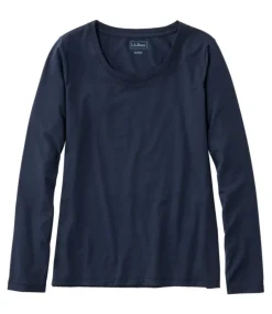 Hot L.L.Bean "Women's Soft Stretch Supima Tee, Scoopneck Long-Sleeve"