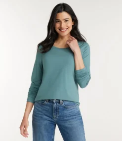 Hot L.L.Bean "Women's Soft Stretch Supima Tee, Scoopneck Long-Sleeve"