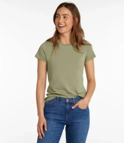 Fashion L.L.Bean "Women's Soft Stretch Supima Tee, Crewneck Short-Sleeve"
