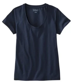 Discount L.L.Bean "Women's Soft Stretch Supima Tee, Scoopneck Short-Sleeve"