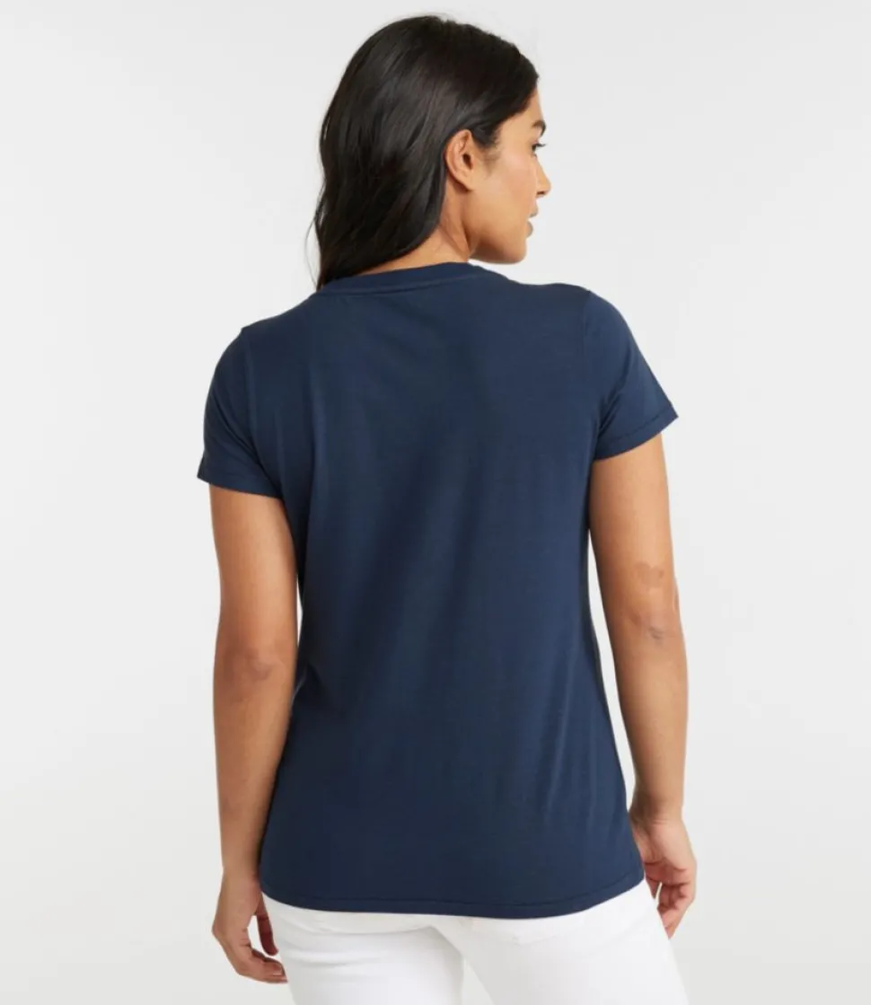 Discount L.L.Bean "Women's Soft Stretch Supima Tee, Scoopneck Short-Sleeve"
