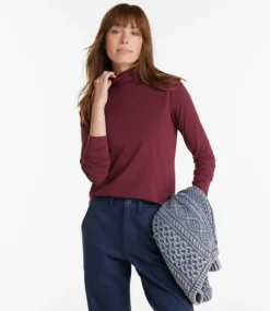 New L.L.Bean "Women's Soft Stretch Supima Tee, Turtleneck"