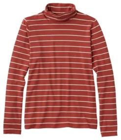 Flash Sale L.L.Bean "Women's Soft Stretch Supima Tee, Turtleneck Stripe"