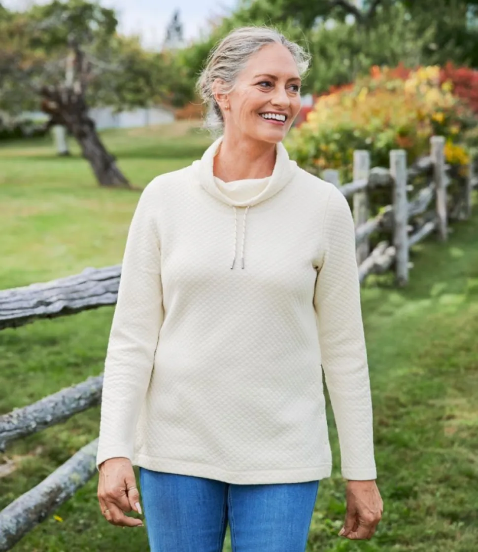 Online L.L.Bean "Women's SoftLight Quilted Top, Funnelneck Pullover"