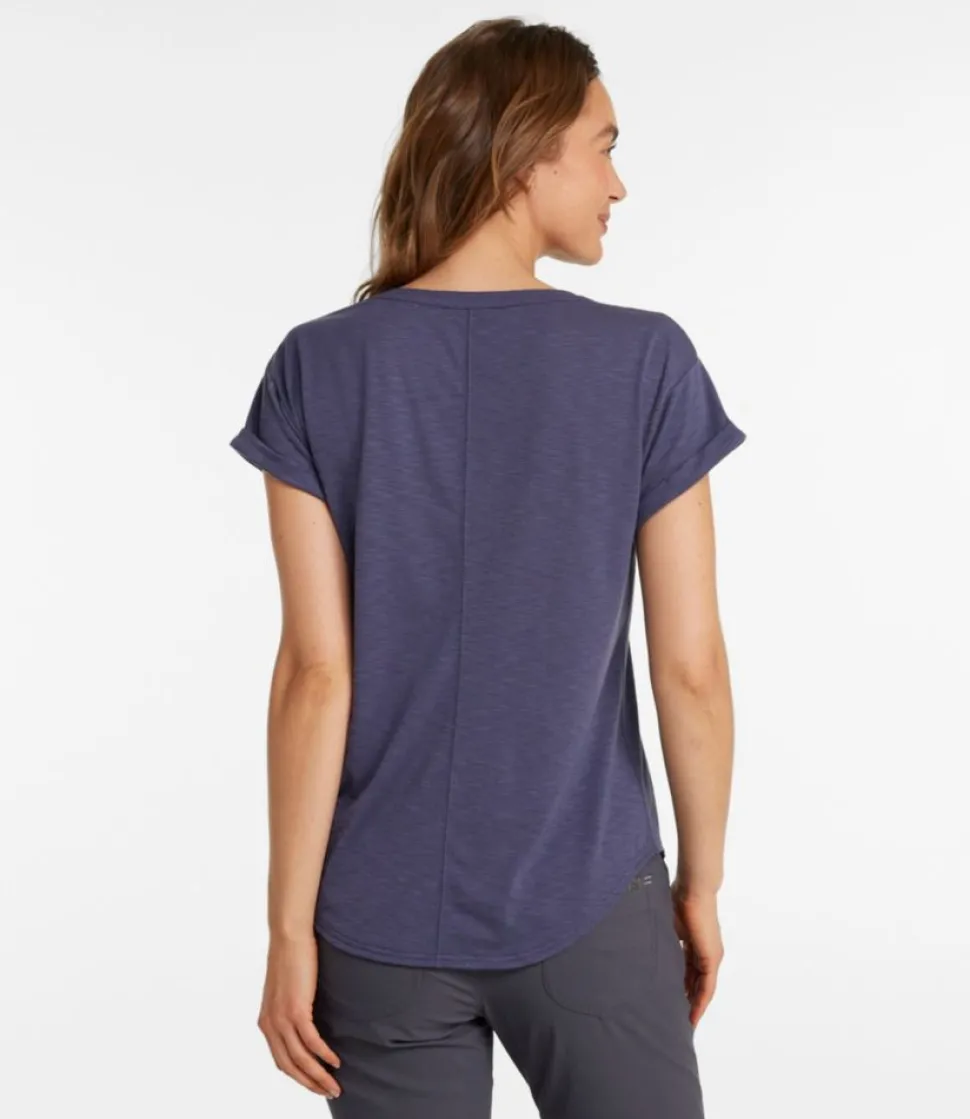 Shop L.L.Bean "Women's Streamside Tee, Short-Sleeve Splitneck"