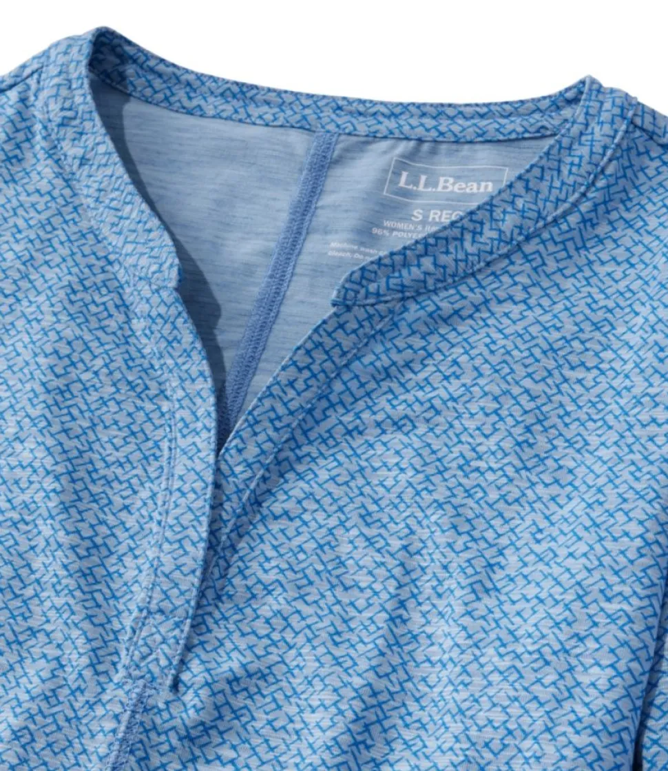 Hot L.L.Bean "Women's Streamside Tee, Three-Quarter-Sleeve Splitneck, Print"