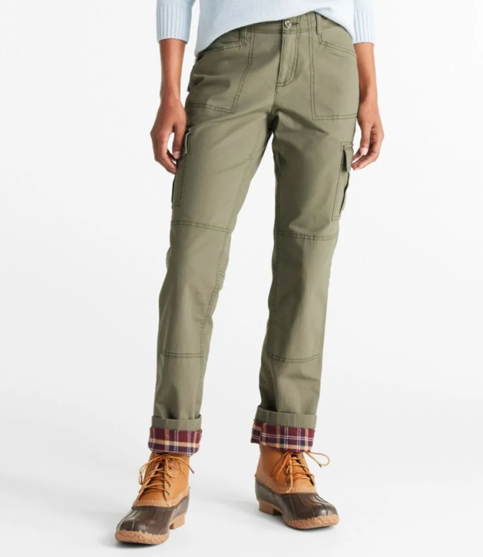 Store L.L.Bean "Women's Stretch Canvas Cargo Pants, Mid-Rise Straight-Leg Lined"
