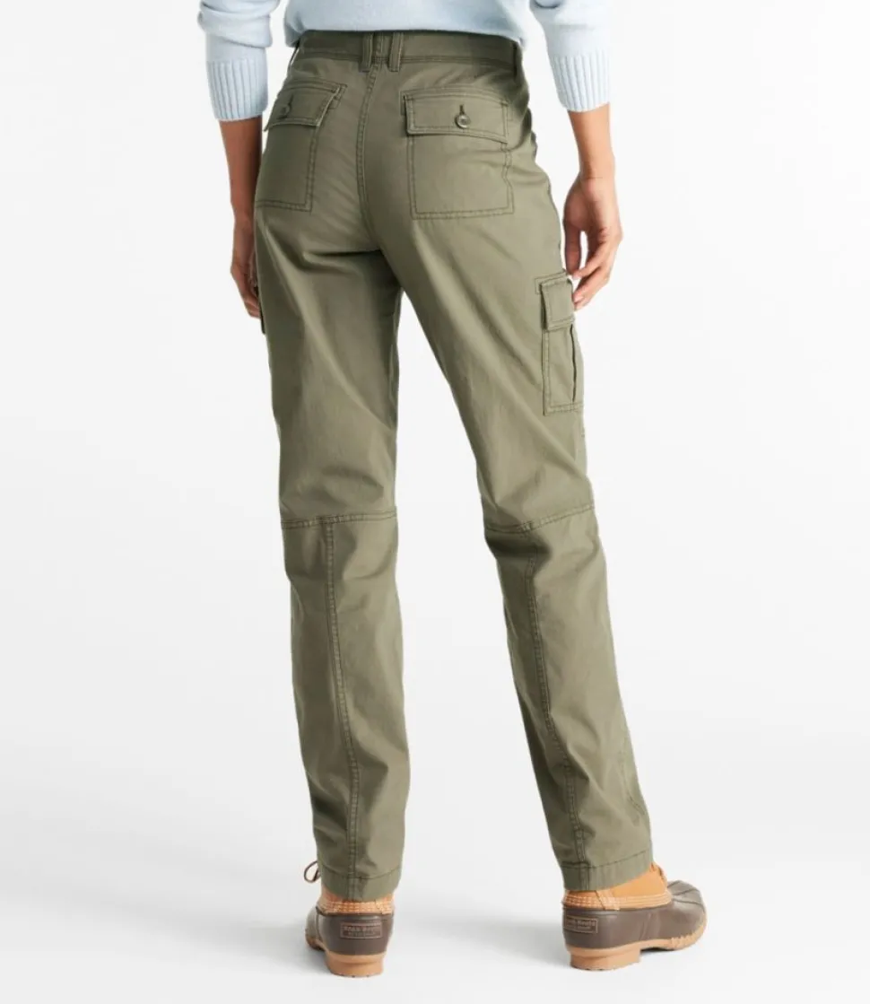 Store L.L.Bean "Women's Stretch Canvas Cargo Pants, Mid-Rise Straight-Leg Lined"