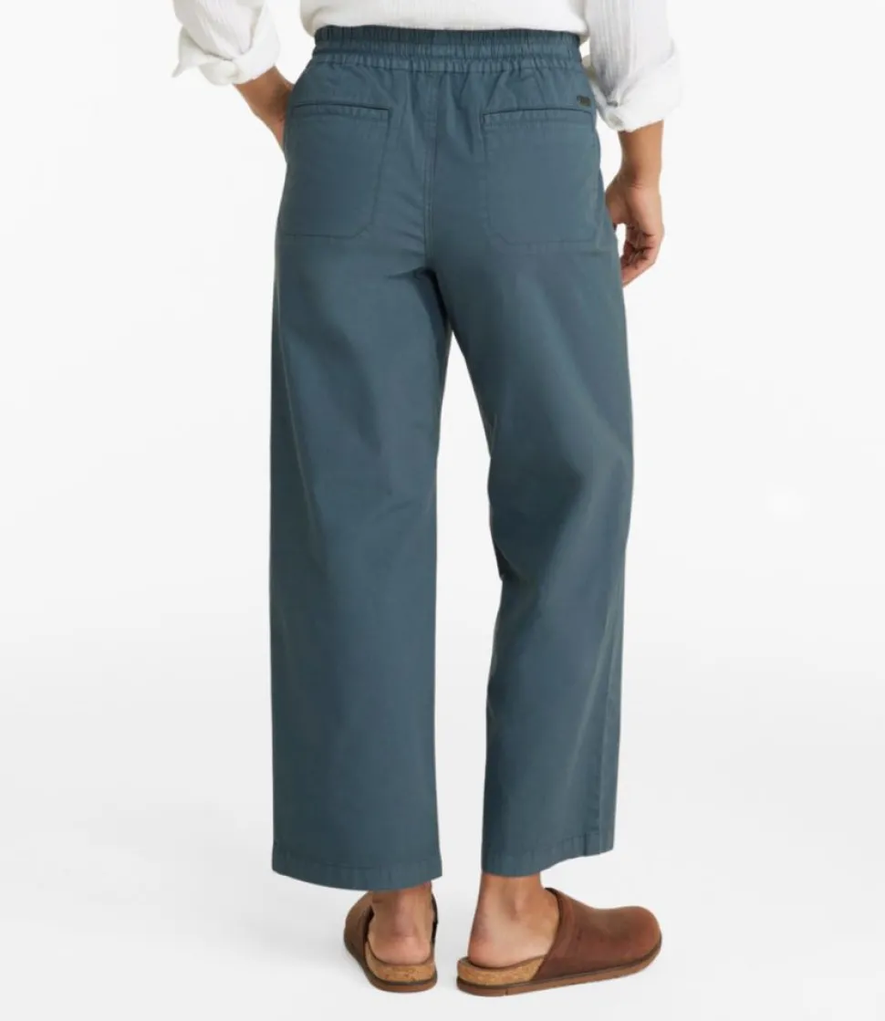 Sale L.L.Bean "Women's Stretch Ripstop Pull-On Pants, Wide-Leg Ankle"