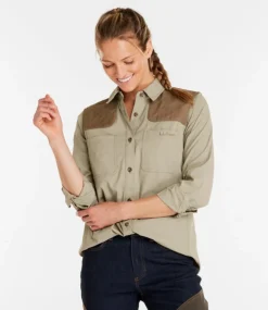 New L.L.Bean "Women's Stretch Upland Field Shirt" LightOlive/FieldOlive