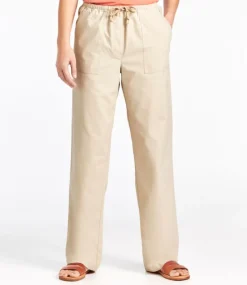 Fashion L.L.Bean "Women's Sunwashed Canvas Pants, High-Rise Straight-Leg"