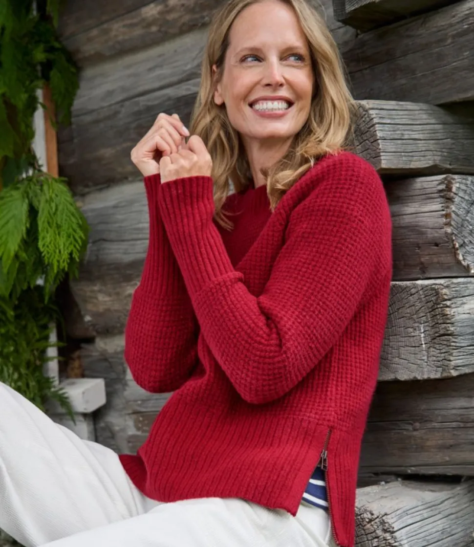 Online L.L.Bean "Women's SuperSoft Waffle Sweater, Crewneck"