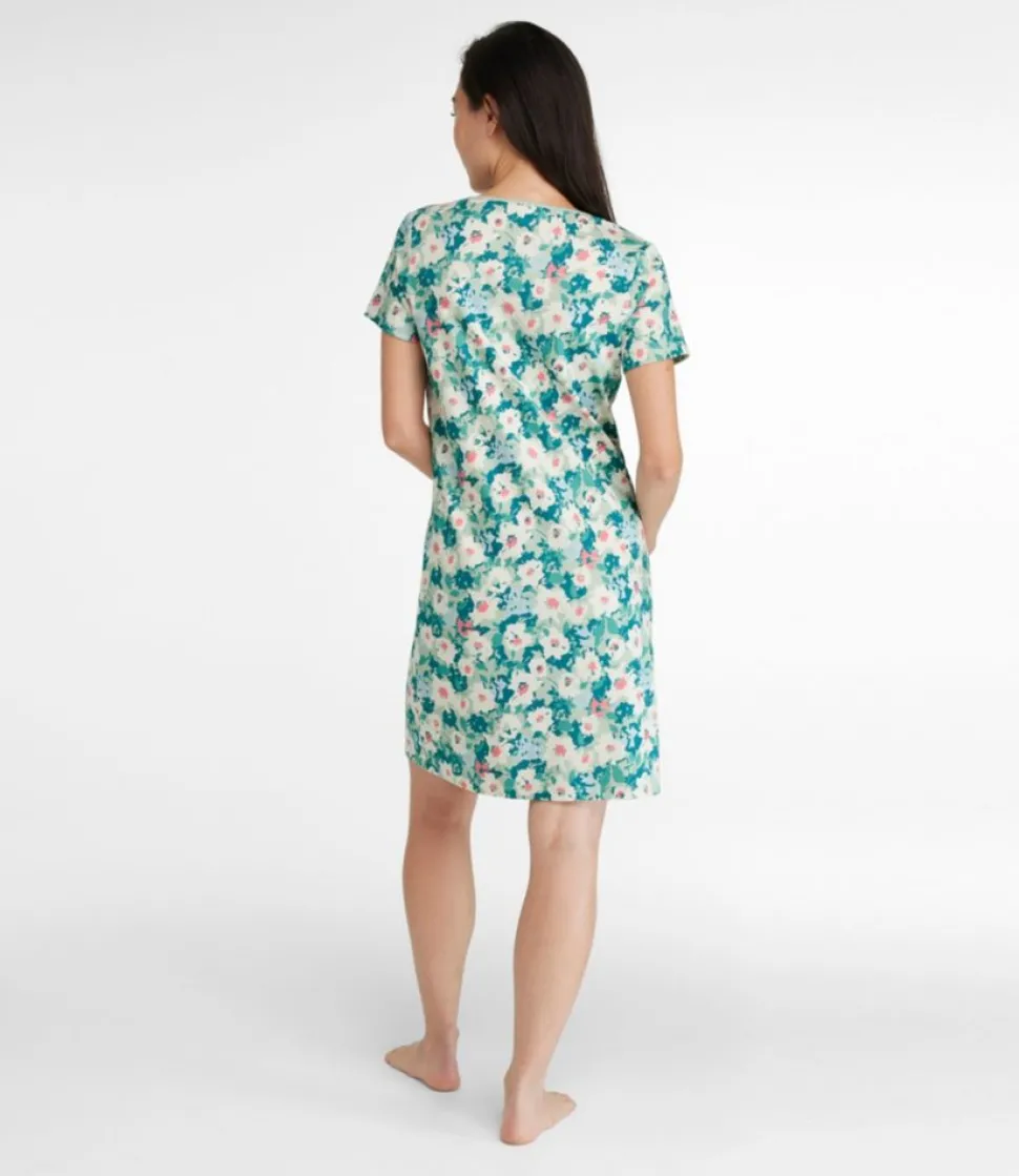 Cheap L.L.Bean "Women's Supima Nightgown, Short-Sleeve Floral"
