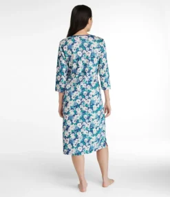 Shop L.L.Bean "Women's Supima Nightgown, V-Neck Three-Quarter-Sleeve, Print"