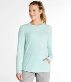 Fashion L.L.Bean "Women's Tropicwear Comfort Crew, Long-Sleeve"