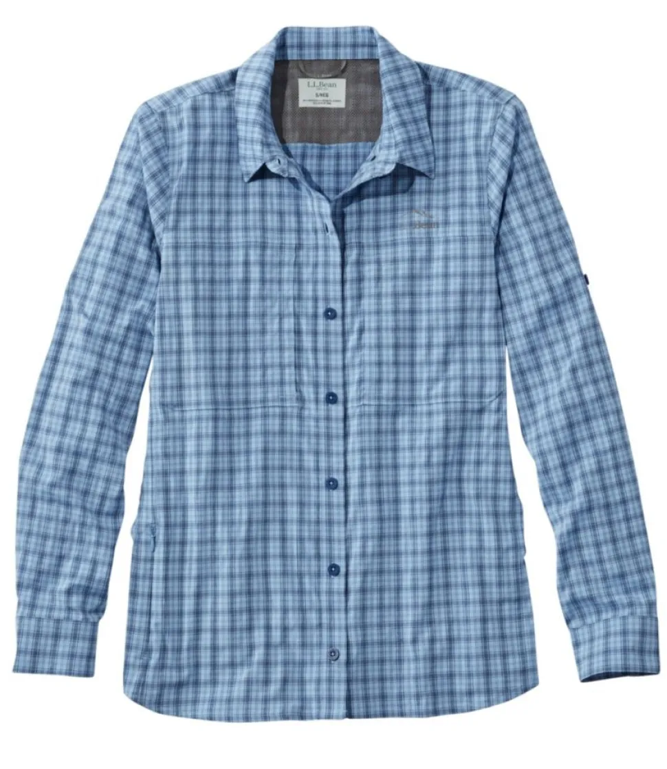 Best L.L.Bean "Women's Tropicwear Pro Stretch Shirt, Long-Sleeve Plaid"