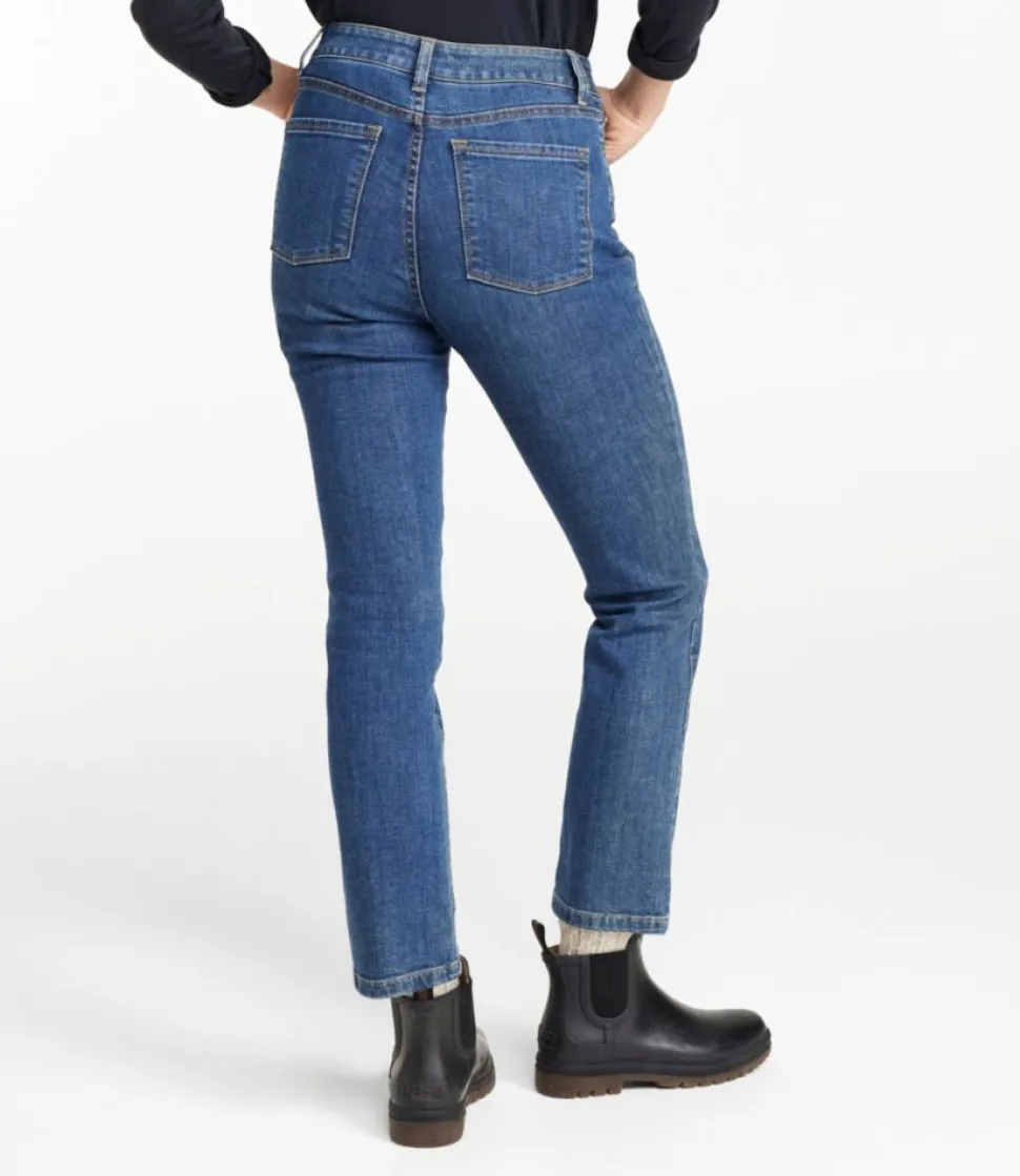 Fashion L.L.Bean "Women's True Shape Jeans, High-Rise Slim-Leg Ankle" Stonewashed