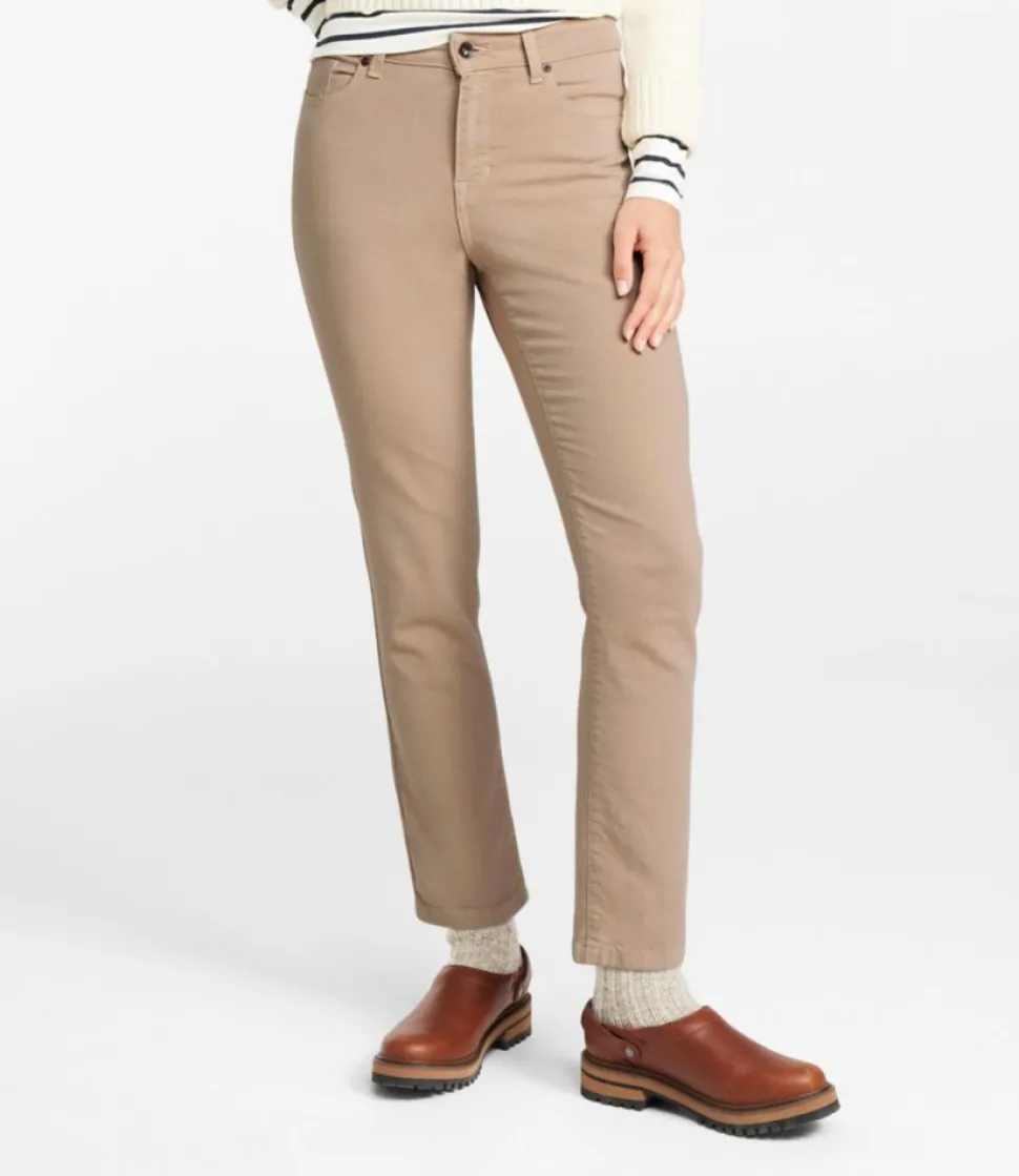 Sale L.L.Bean "Women's True Shape Jeans, High-Rise Slim-Leg Ankle Colors" LightAlmond