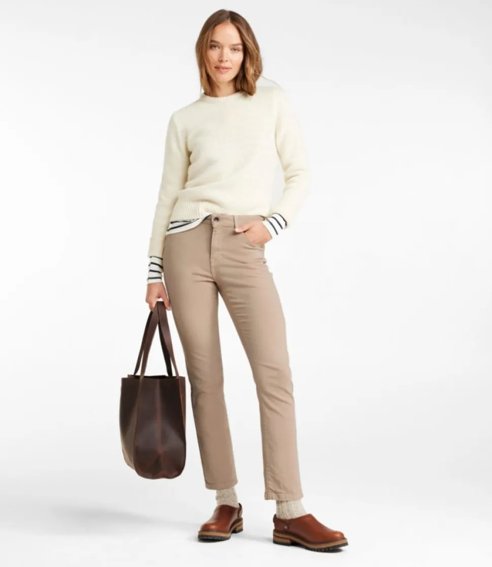 Sale L.L.Bean "Women's True Shape Jeans, High-Rise Slim-Leg Ankle Colors" LightAlmond