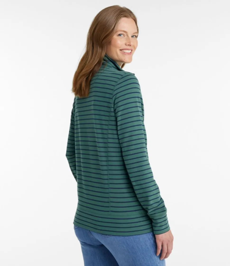 Flash Sale L.L.Bean "Women's Ultrasoft Sweats, Full-Zip Mock-Neck Jacket Stripe"
