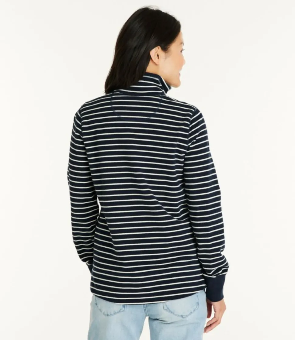 New L.L.Bean "Women's Ultrasoft Sweats, Quarter-Zip Pullover Stripe"