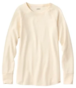 Store L.L.Bean "Women's Unshrinkable Mini-Waffle Tee, Long-Sleeve Crewneck"