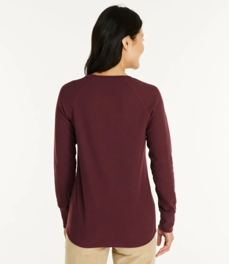 Store L.L.Bean "Women's Unshrinkable Mini-Waffle Tee, Long-Sleeve Crewneck"