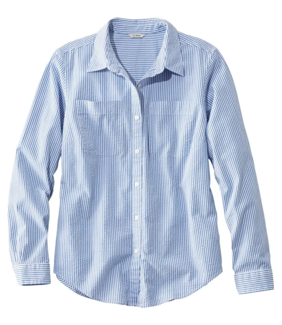 Flash Sale L.L.Bean "Women's Vacationland Seersucker Shirt, Long-Sleeve"