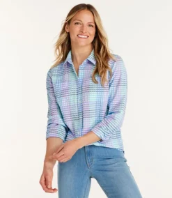 Hot L.L.Bean "Women's Vacationland Seersucker Shirt, Long-Sleeve Plaid"