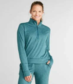 Shop L.L.Bean "Women's VentureSoft Pullover, Quarter-Zip" ToffeeMarl