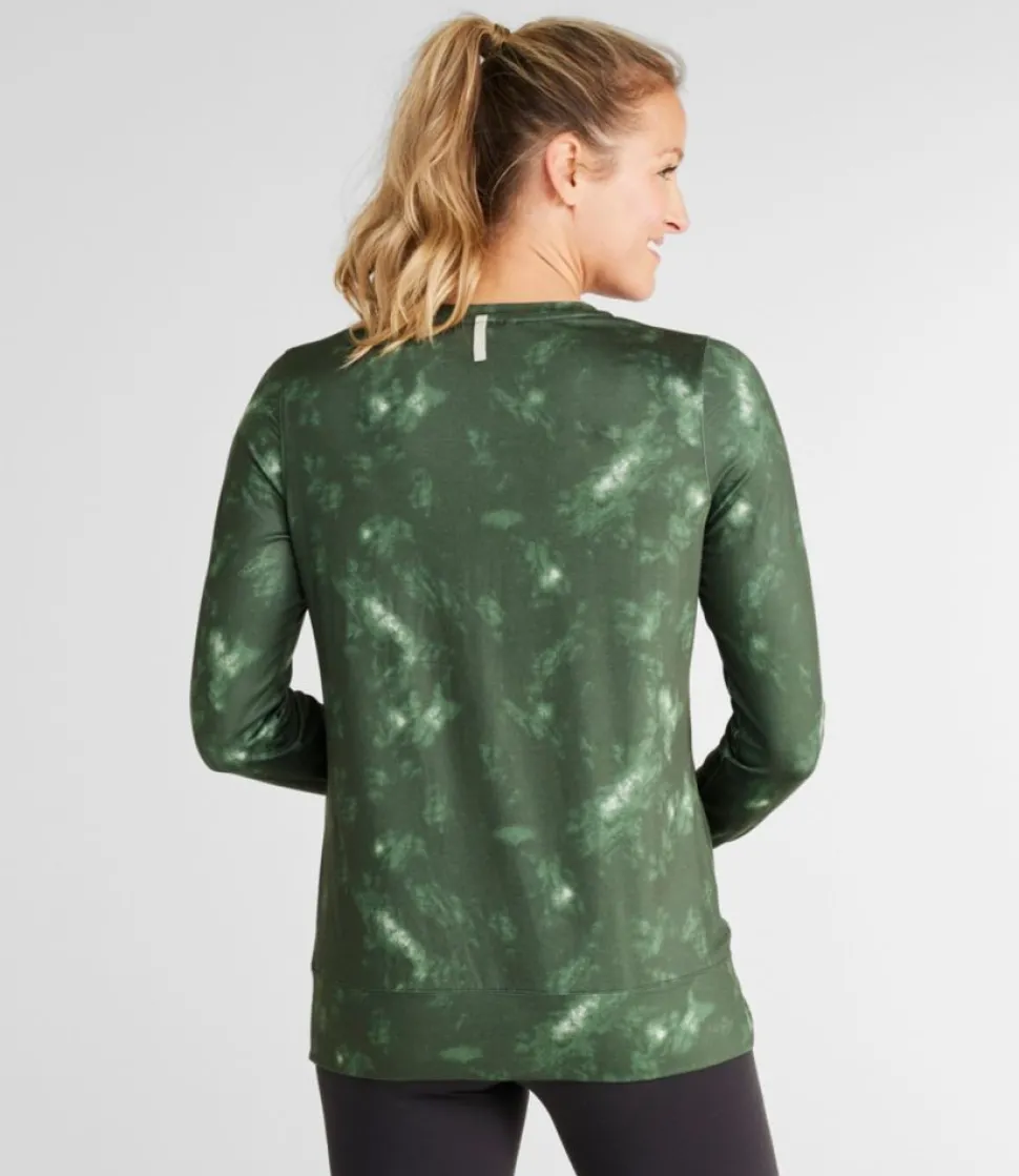 New L.L.Bean "Women's VentureSoft Twist-Front Top, Long-Sleeve Print" SeaGreenCamo