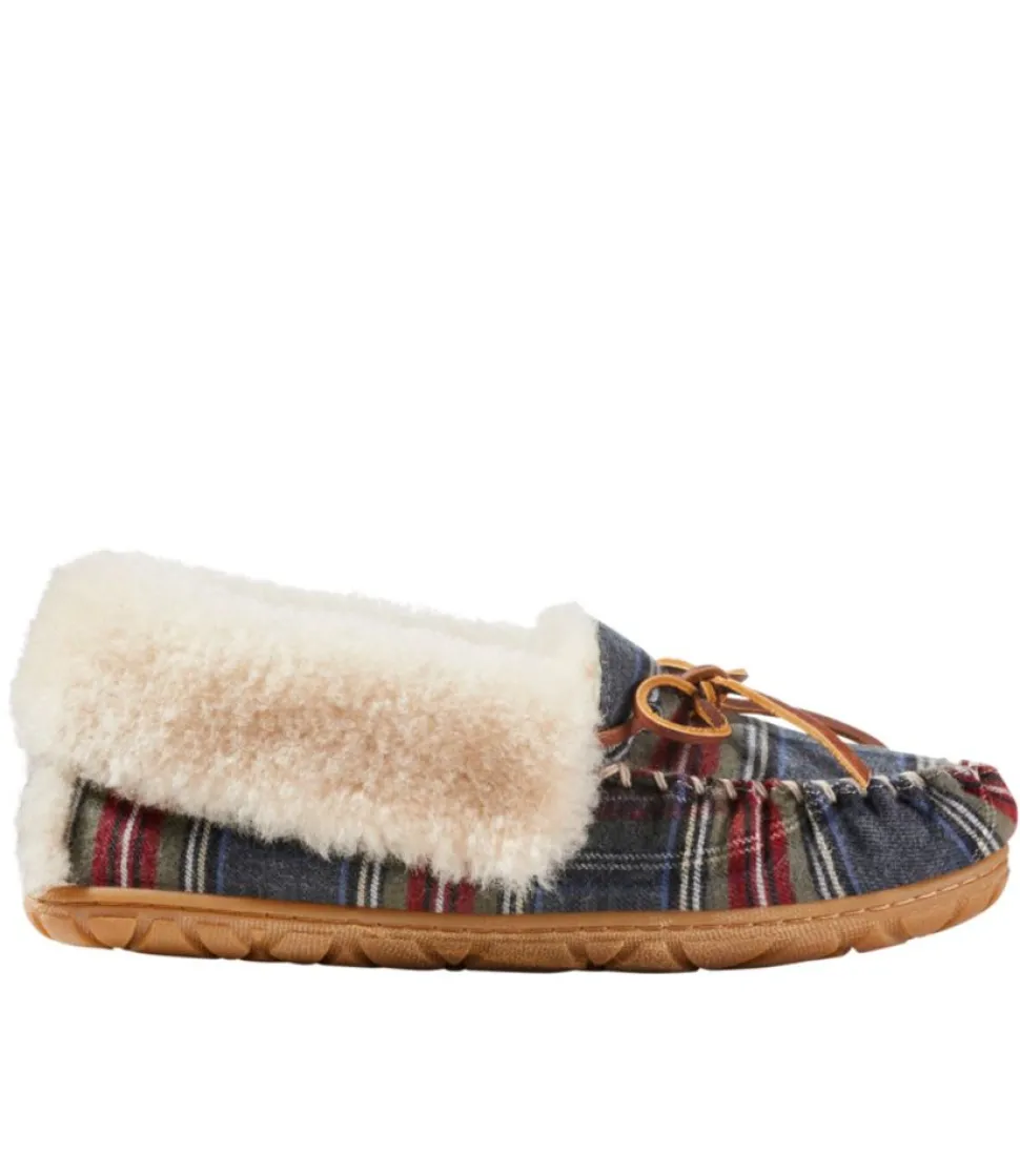Fashion L.L.Bean "Women's Wicked Good Moccasins, Plaid" GrayStewart