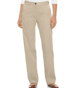 Best L.L.Bean "Women's Wrinkle-Free Bayside Pants, High-Rise Hidden Comfort Waist Straight-Leg"